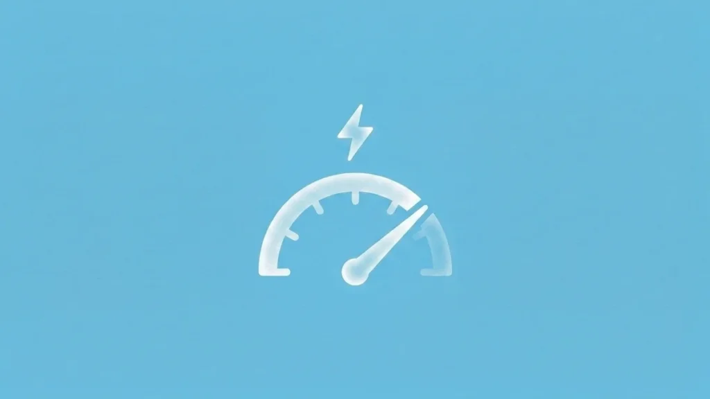 Ilustración de velocímetro con rayo que representa la optimización de Core Web Vitals