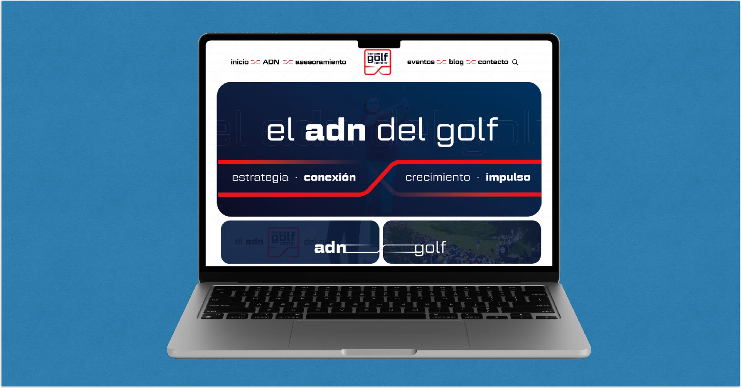 Proyecto de branding — el adn del golf para Golf Burgos Center, por Hola in Company
