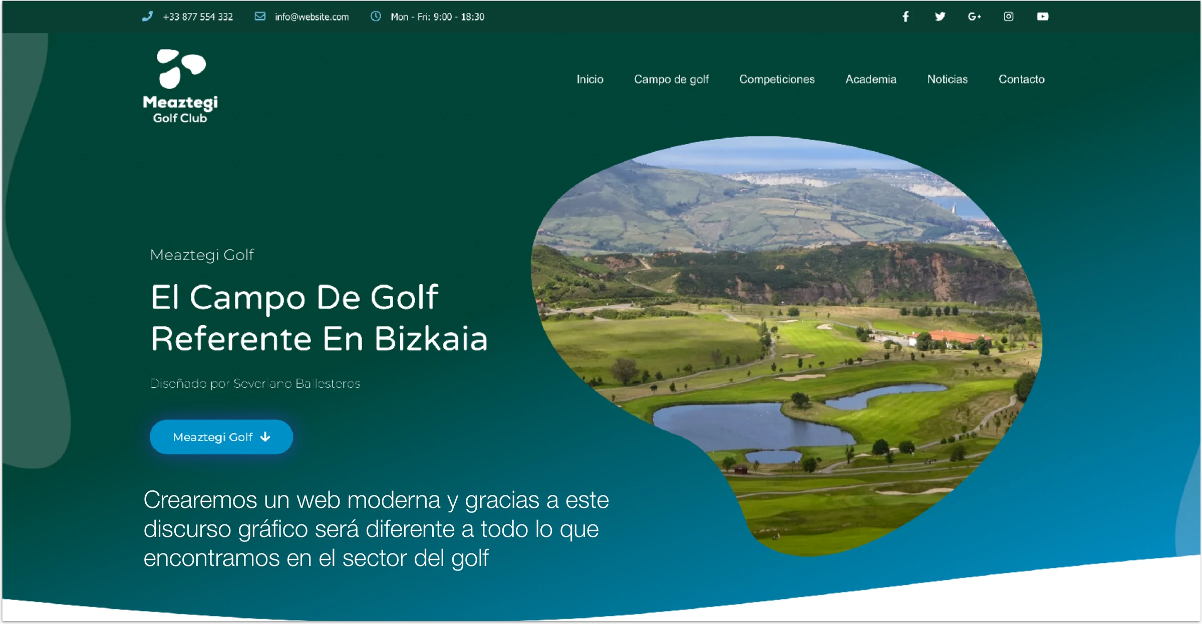 Web de Meaztegi Golf con reserva de green fees online