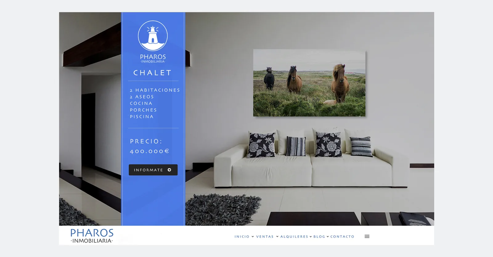 Web inmobiliaria con buenas puntuaciones de experiencia de página