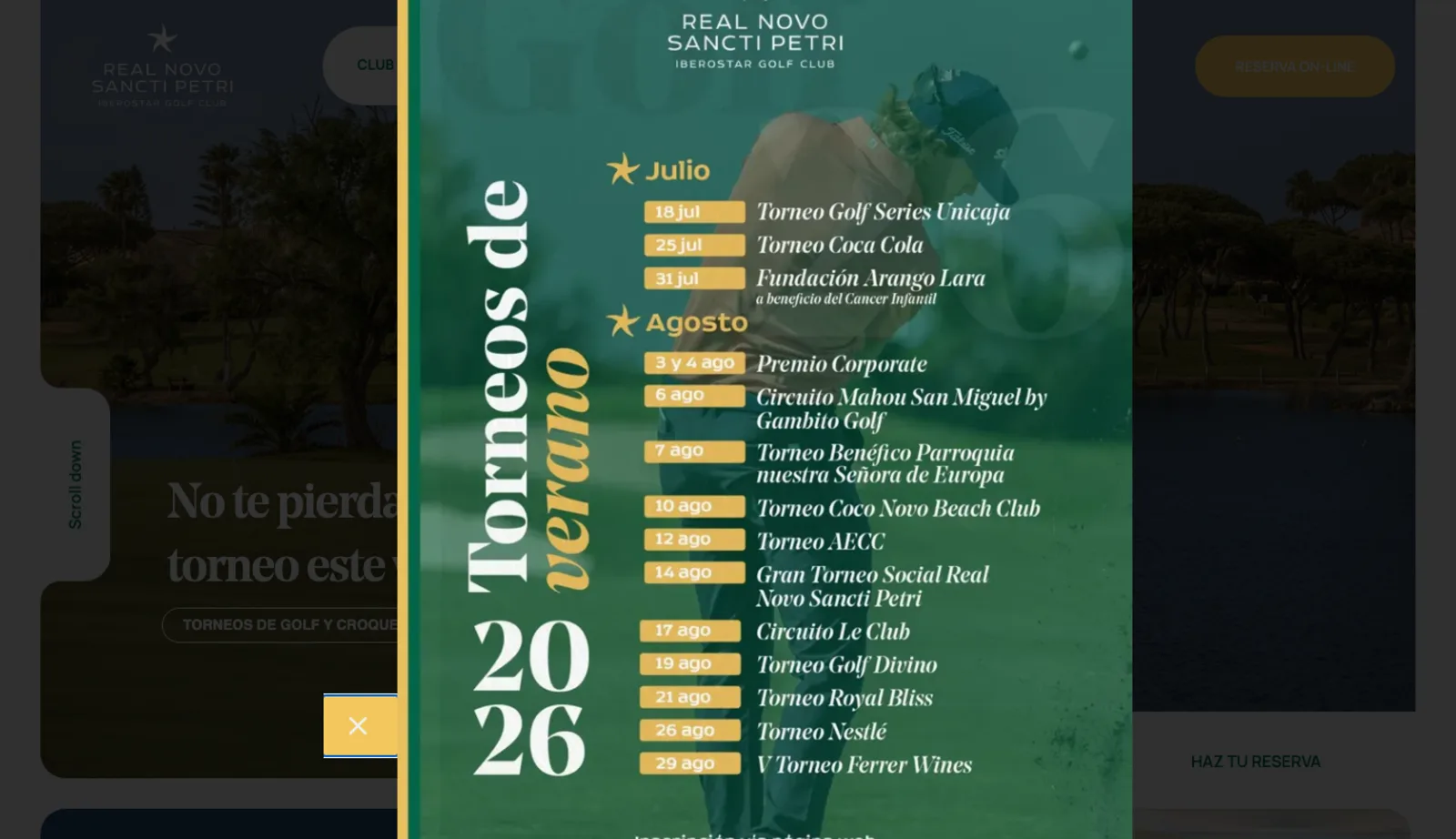 Web del Real Novo Sancti Petri Golf Club en varios dispositivos